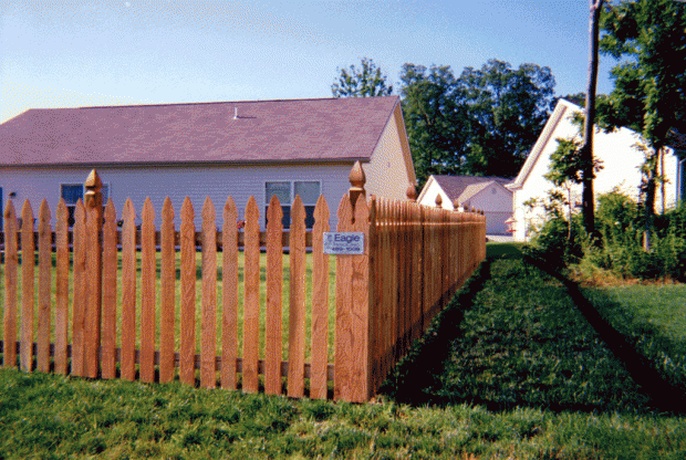 French Gothic space picket fence