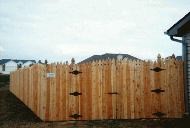 French Gothic convex privacy fence