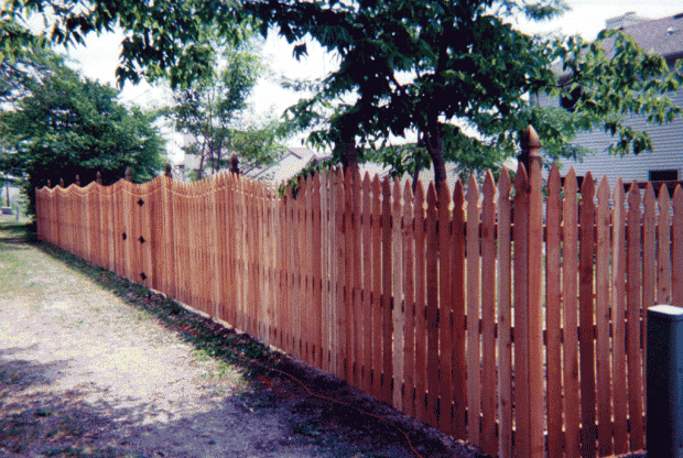 French Gothic concave space picket fence