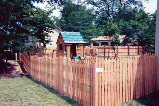 French Gothic concave space picket fence