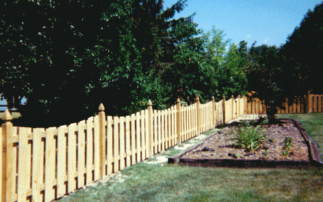 Shadowbox concave fence