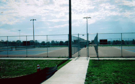 Chainlink tennis court fence