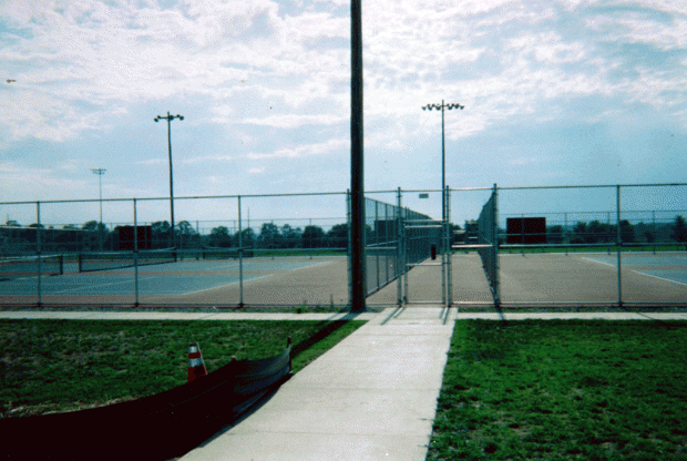 Chainlink tennis court fence