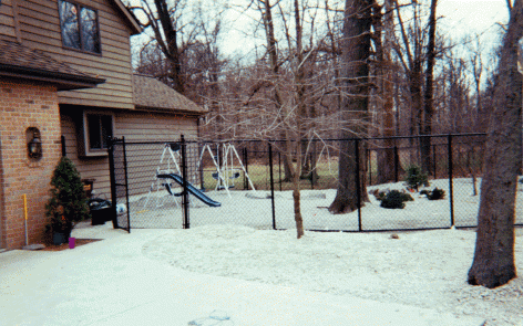 Vinyl-coated chainlink fence